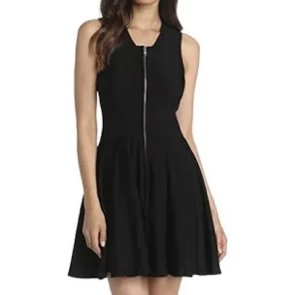 Parker Amanda Full Zipper Front Dress Black A Line Flare Sz Small - Picture 1 of 11